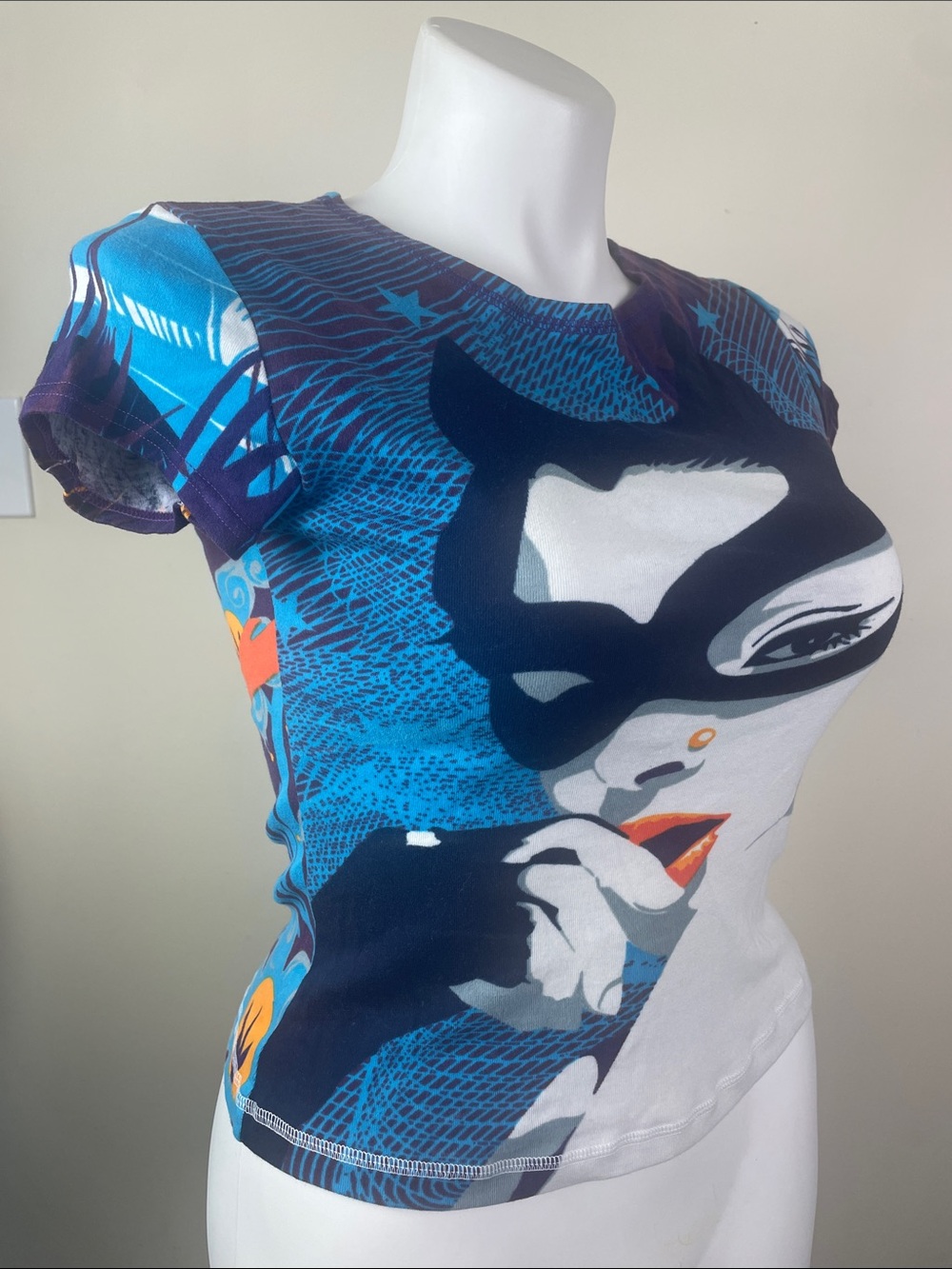 Hayes Art Print Y2k Vintage Short Sleeve Top